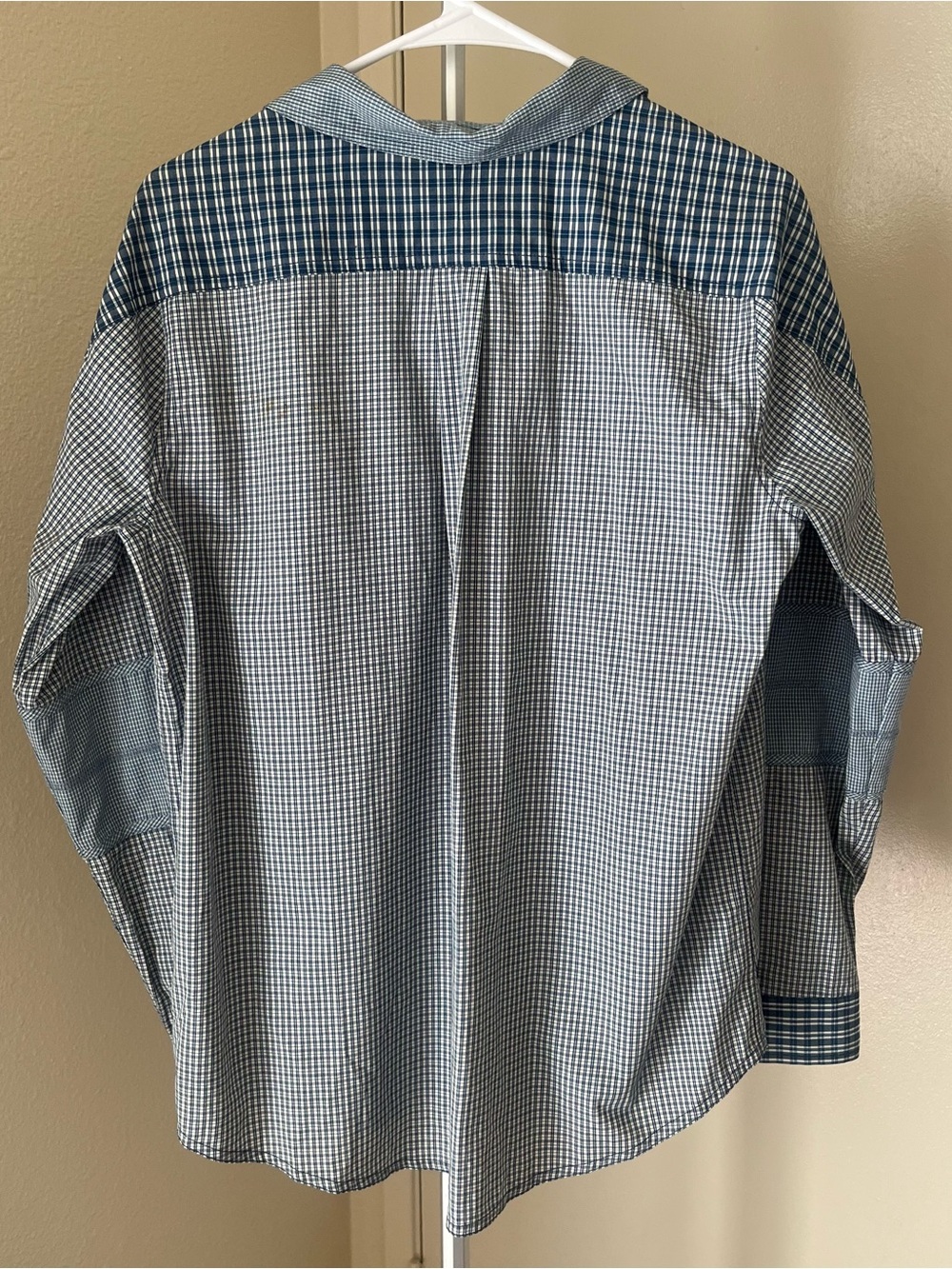 Marc by Marc Jacobs Blue Checkered Patchwork Long Sleeve Shirt Size M *READ* - Picture 5 of 14